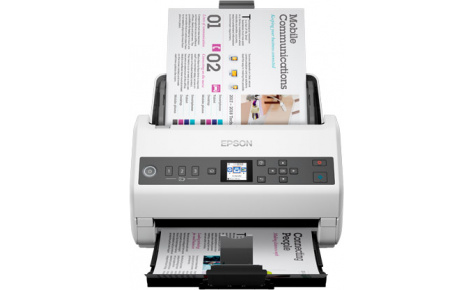 Сканер протяжный Epson WorkForce DS-730N, A4, CIS, 600x600dpi, ДАПД 100 листов, ч/б 40 стр/мин, 80 изобр/мин (300 dpi),цв. 40 стр/мин, 80 изобр/мин (300 dpi), 24 бит, 48 бит, сетевой, USB 2.0 (B11B259401)