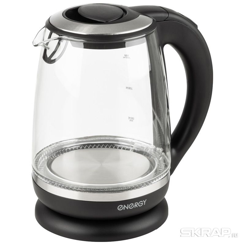 

Чайник ENERGY E-295 2л. 2200Вт, термостойкое стекло, черный/прозрачный (005217), E-295