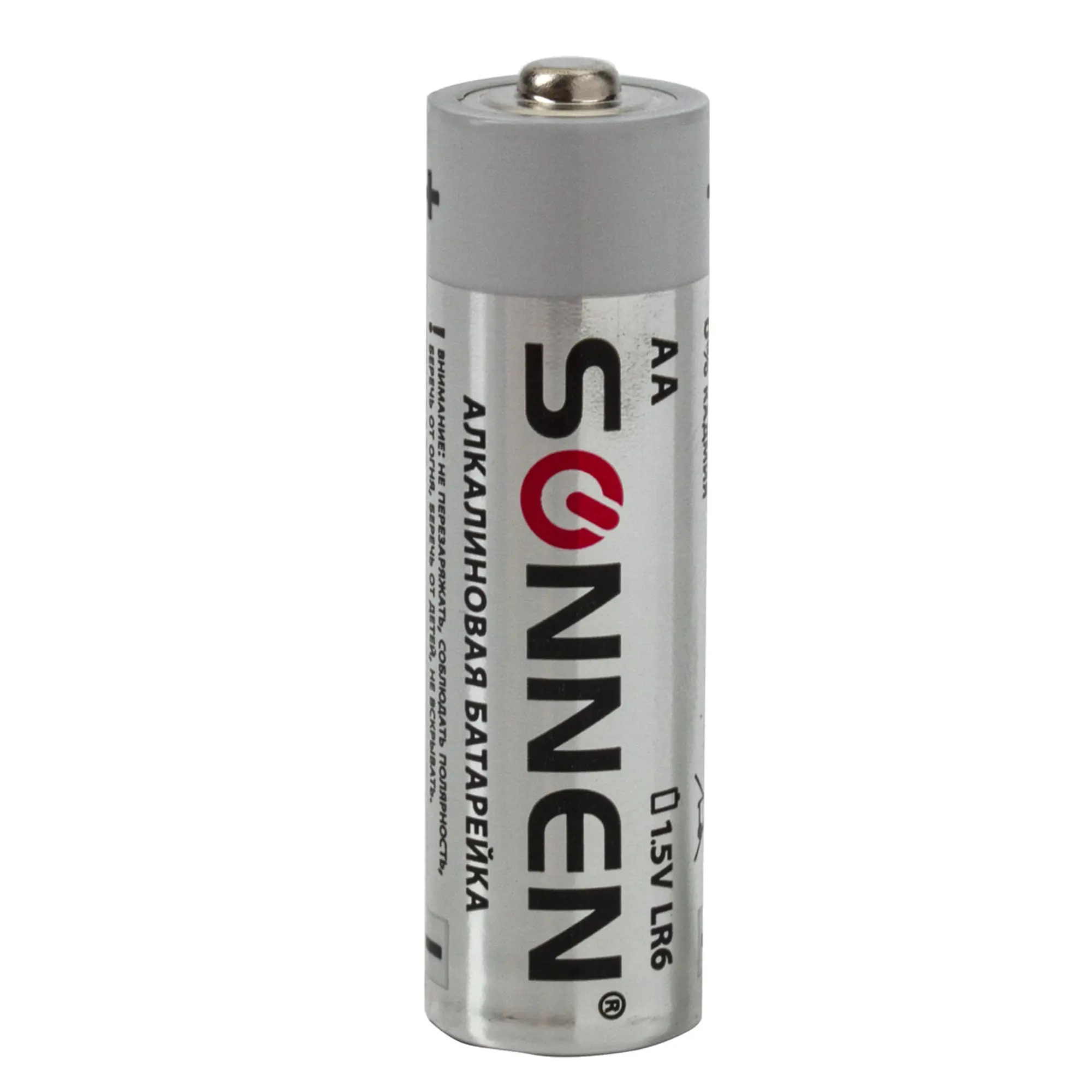 Батарея SONNEN Alkaline, AA (LR06/15А), 1.5V, 1шт. (LR6)