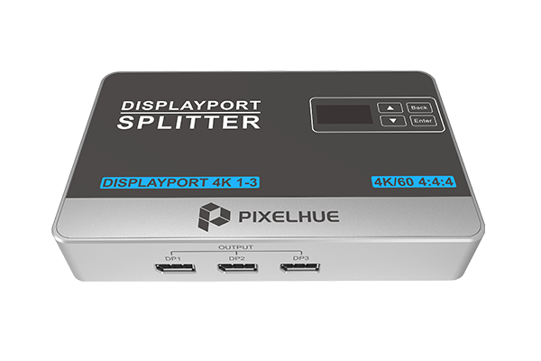

Переключатель/разветвитель DisplayPort PixelHue DP1-3, 1xDisplayPort-3xDisplayPort, 3840x2160 (DisplayPort 4K 1-3), DP1-3