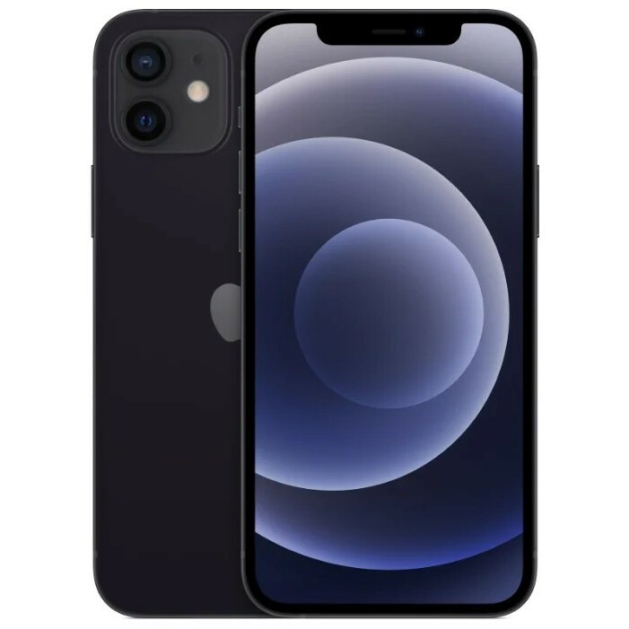 

Смартфон Apple iPhone 12, 6.1" 1170x2532 OLED, Apple A14 Bionic, 4Gb RAM, 128Gb, 3G/4G/5G, NFC, Wi-Fi, BT, 2xCam, 2-Sim (nano SIM+eSIM), 2815 мА⋅ч, Lightning, iOS 14, черный (MGGU3CH/A), iPhone 12