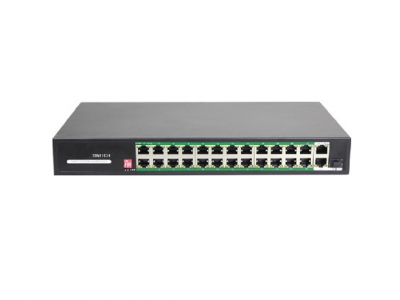 

Коммутатор Just JT-H1024WD, кол-во портов: 24x100 Мбит/с, кол-во SFP/uplink: combo RJ-45/SFP 2x1 Гбит/с, установка в стойку, PoE: 24x30Вт (макс. 250Вт), JT-H1024WD