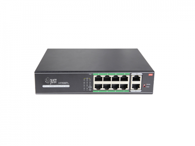

Коммутатор Just JT-H1108WD, кол-во портов: 8x100 Мбит/с, кол-во SFP/uplink: RJ-45 2x100 Мбит/с, PoE: 8x30Вт (макс. 120Вт), JT-H1108WD