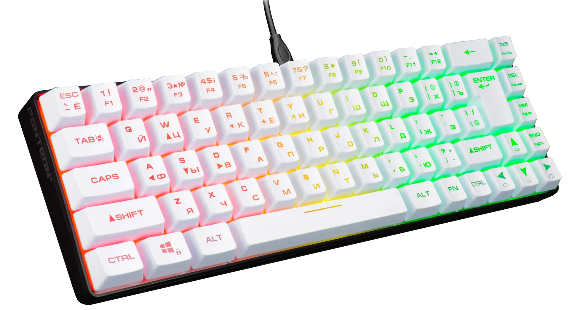 

Клавиатура проводная Jet.A PANTEON M2, мембранная, подсветка, USB, белый (PANTEON M2 White), PANTEON M2