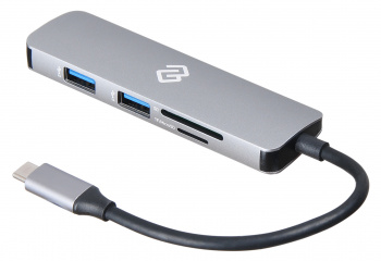 Док-станция Digma DS-735, 2xUSB 3.0, MicroSD, SD, HDMI, серебристый (DS-735UC_G)