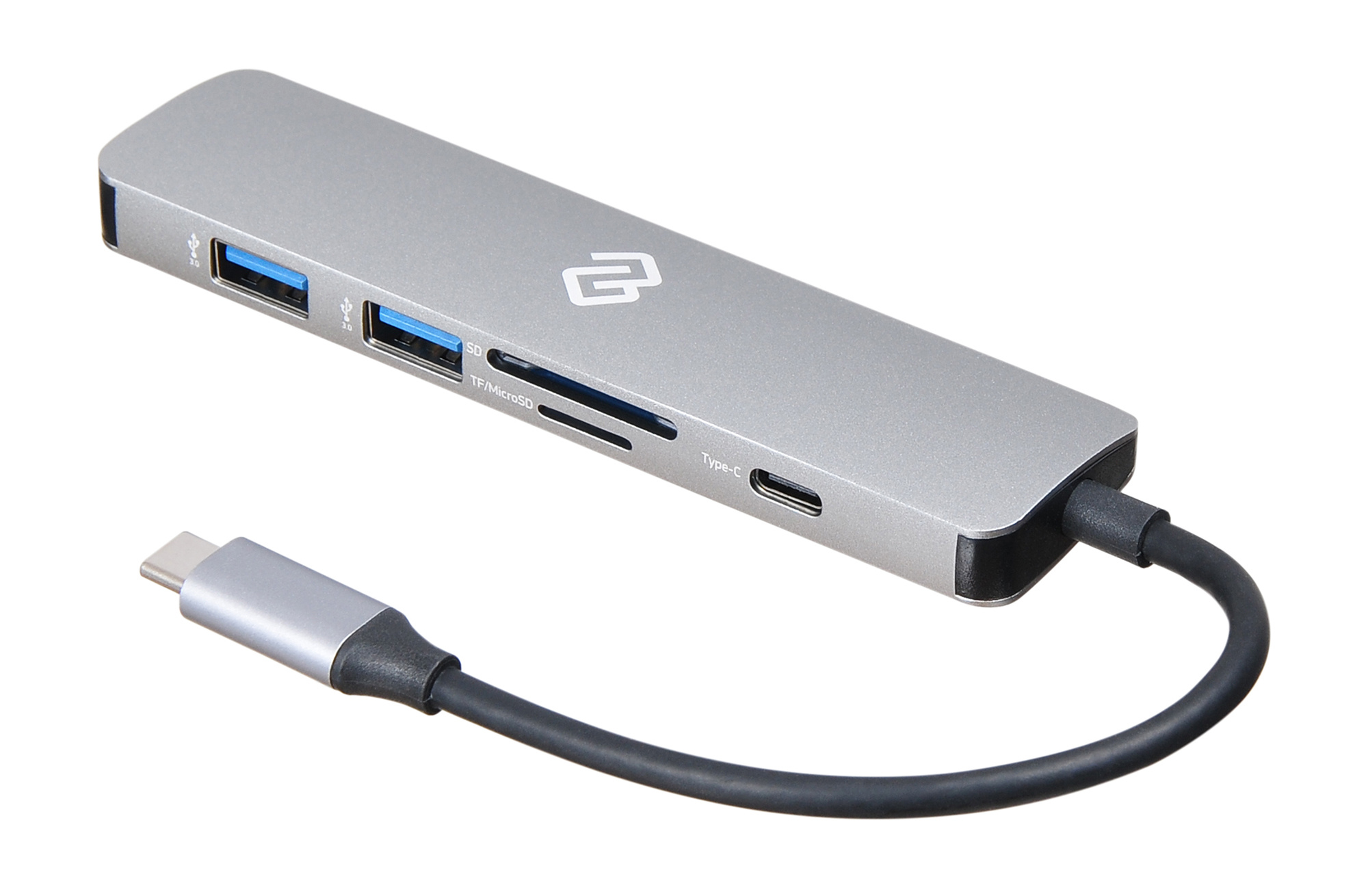 Док-станция Digma DS-740, 2xUSB 3.0, USB-C, MicroSD, SD, HDMI, серебристый (DS-740UC_GL)