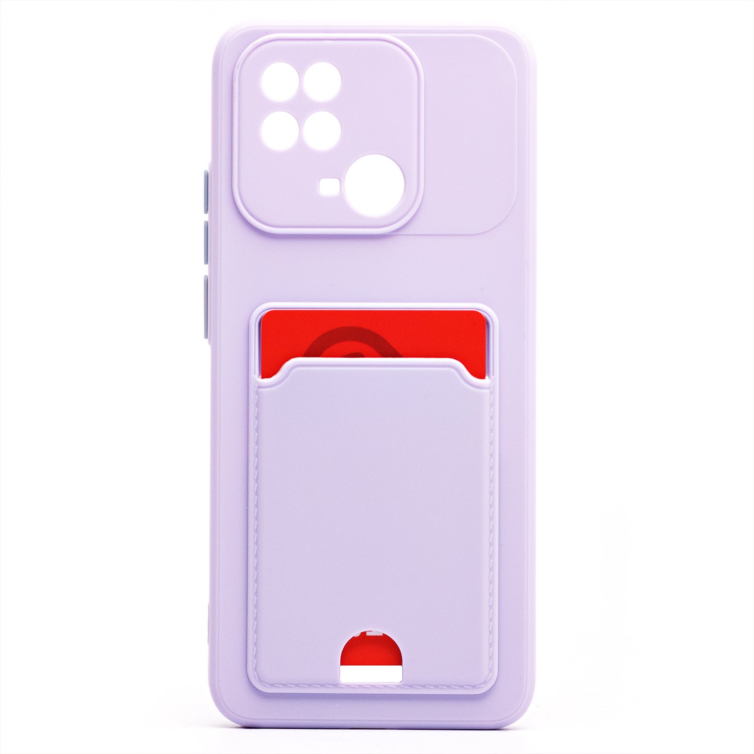 

Чехол-накладка SC315 с картхолдером для смартфона Xiaomi Redmi 10C, светло-фиолетовый (214729)