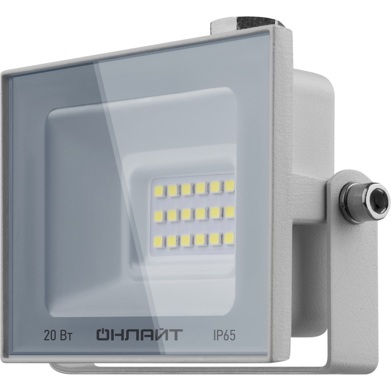 Прожектор светодиодный ОНЛАЙТ OFL-20-4K-WH-IP65-LED, 20Вт, 1600лм, 4000K, IP65, белый (90132)