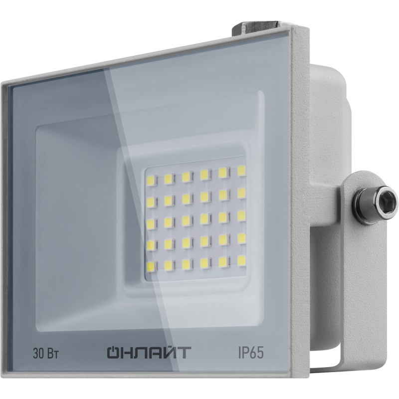 Прожектор светодиодный ОНЛАЙТ OFL-30-4K-WH-IP65-LED, 30Вт, 2400лм, 4000K, IP65, белый (90134)
