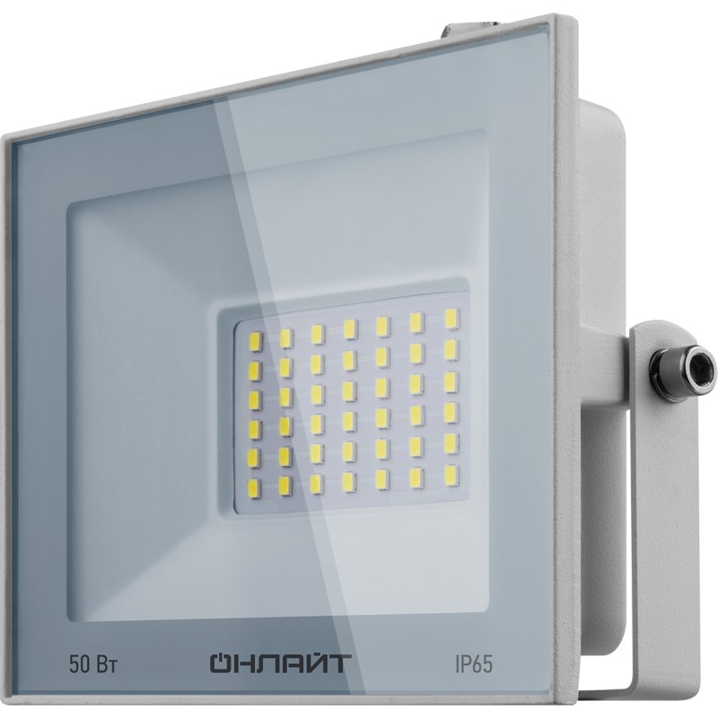 Прожектор светодиодный ОНЛАЙТ OFL-50-4K-WH-IP65-LED, 50Вт, 4000лм, 4000K, IP65, белый (90136)