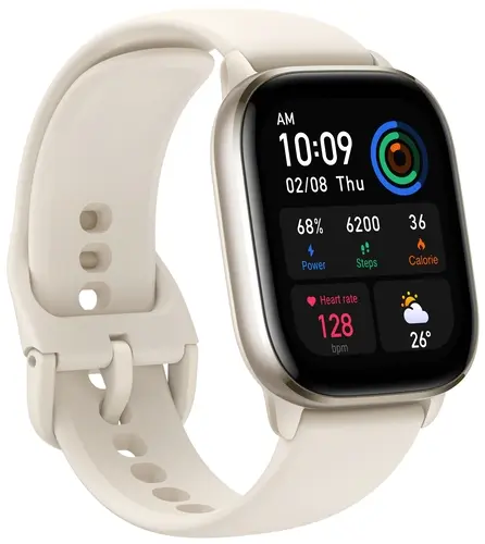 Смарт-часы Amazfit GTS 4 Mini, 1.65" AMOLED, белый б/у, плохая упаковка