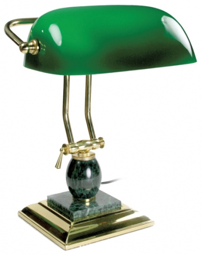 Светильник настольный GALANT, E27, 60Вт, без ламп, из мрамора, зеленый/золотистый (231488)