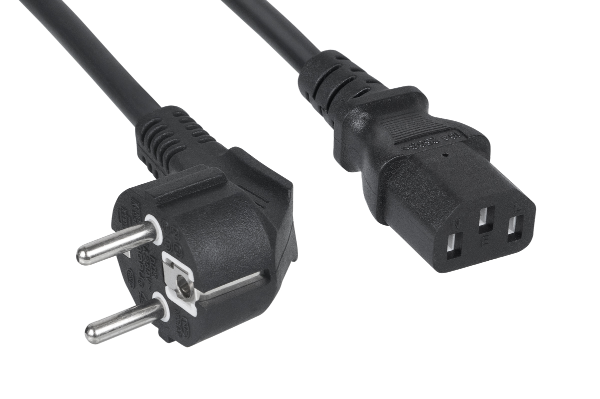 

Кабель питания Schuko (Euro)(M)-IEC-320-C13 угловая вилка/прямой штекер, 10A, 1.8 м, черный Cabeus (PC-186-VDE-1.8M)