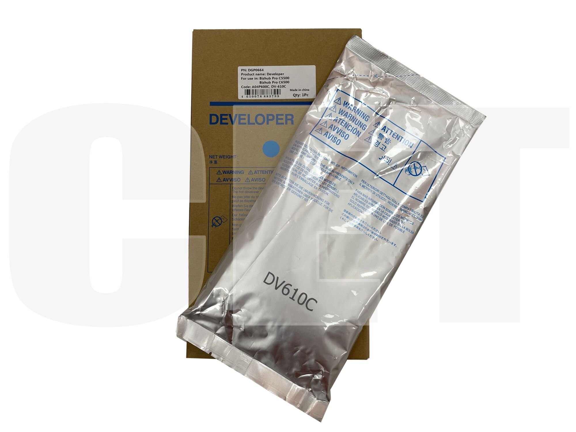

Девелопер CET для Bizhub Pro C6501, Bizhub Pro C6500, Bizhub Pro C5501, Bizhub Pro C5500, Bizhub PRO C6000L, Bizhub PRESS C7000, Bizhub PRESS C6000, A04P600C, DV-610C, голубой, пакет, 1.1 кг (DGP0664)
