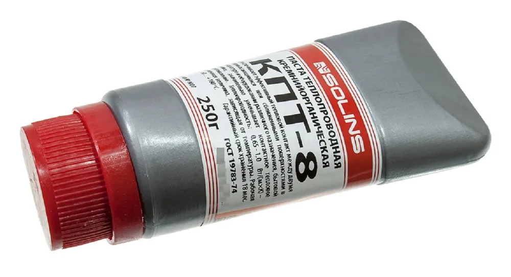 Термопаста КПТ-8, 0.7 Вт/м·К, тюбик, 250 г, серый (КПТ-8 (250гр.))