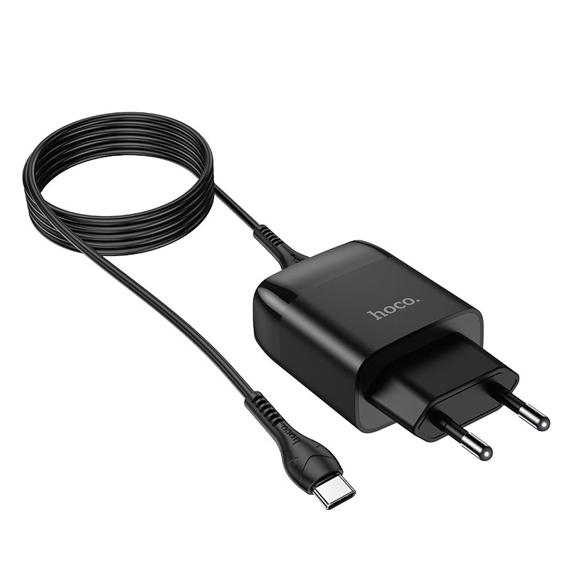 Сетевое зарядное устройство Hoco C72Q Glorious 18Вт, USB, Quick Charge, 3A, черный (HC-32521), micro USB - фото 1