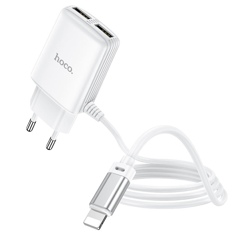 

Сетевое зарядное устройство Hoco C82A Real power, 2xUSB, 8-pin Lightning, 2.4A, белый (29019), C82A Real power