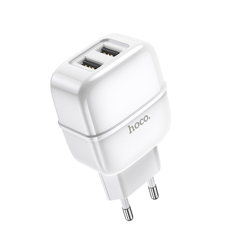 

Сетевое зарядное устройство Hoco C77A Highway, 2xUSB, 2.4A, белый (6931474723574), Lightning 8pin, C77A Highway