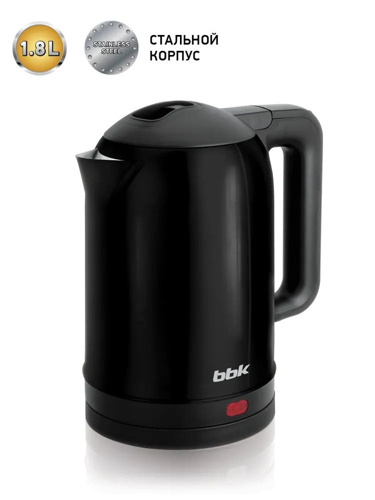 

Чайник электрический BBK EK1809S 1.8л. 2 кВт, нержавеющая сталь/пластик, черный (EK1809S (B)), EK1809S