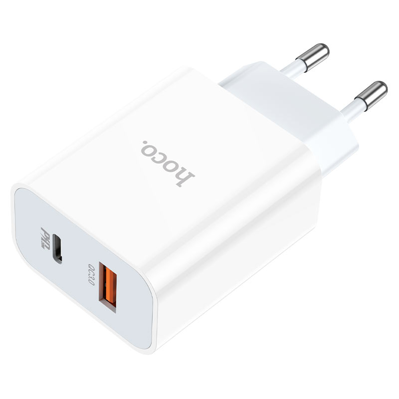 

Сетевое зарядное устройство Hoco C97A 20Вт, USB, USB type-C, Quick Charge, PD, 3A, белый (HC-66076), C97A