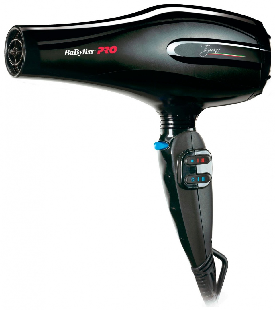 Фен BaByliss Pro Tiziano BAB6330RE 2300Вт, режимов: 3, насадок: 2, 2 концентратора, черный - фото 1