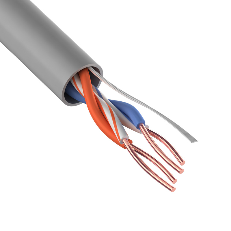 Витая пара UTP кат.5e, 2 пары, CU, 0.51 мм, 305м., внутренний, одножильный, серый, REXANT (01-0023)