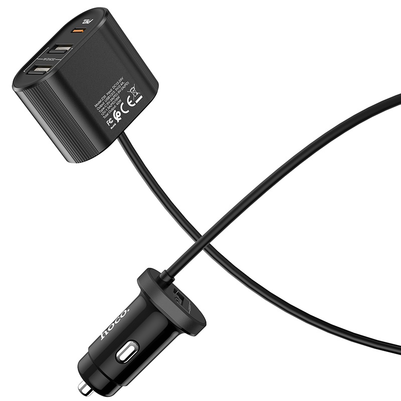 Автомобильное зарядное устройство Hoco Z35 Companheiro, 2xUSB, 1xUSB Type C