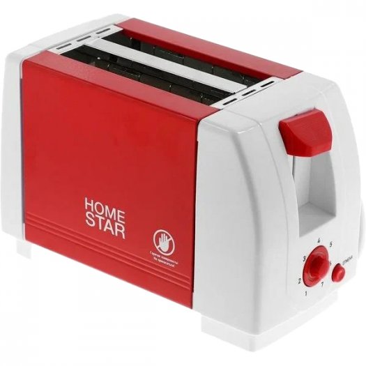 

Тостер HomeStar HS-2002 750 Вт, красный/белый, HS-2002