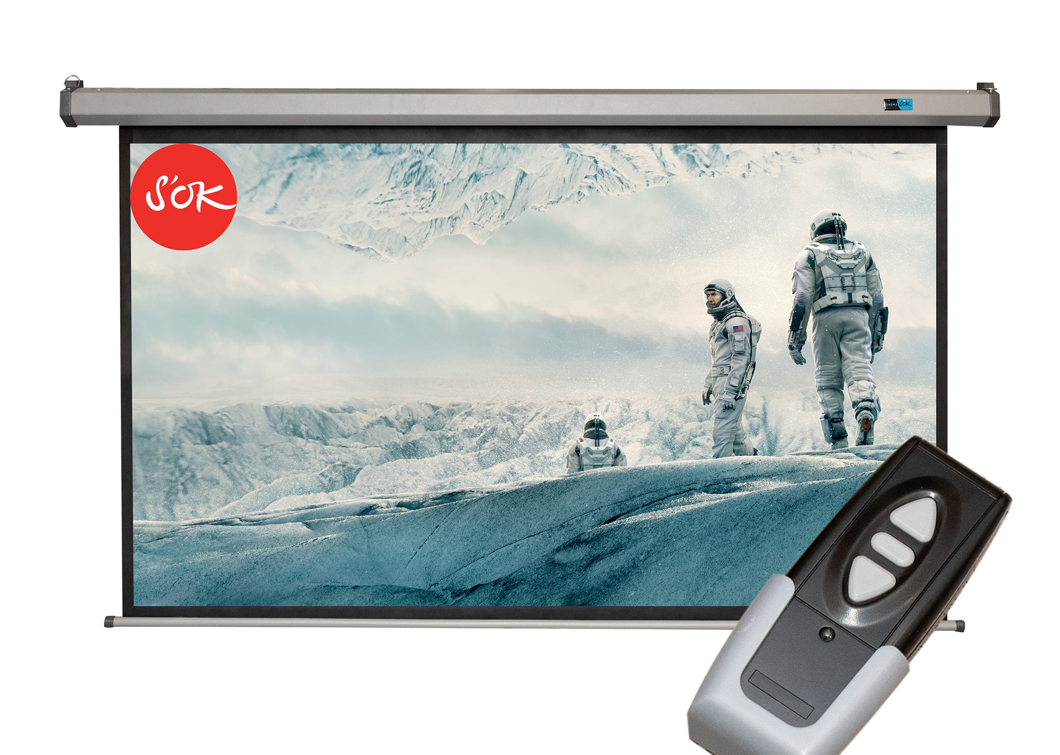 Экран для проектора S'OK SCPSM-186x105FG-GR, 84" 186x105