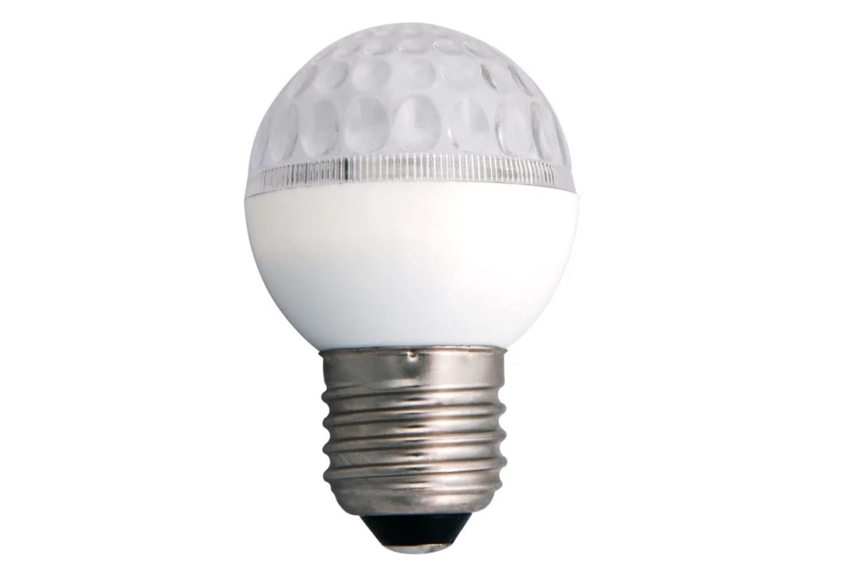 

Лампа светодиодная E27 шар/G, 1Вт / жёлтый, NEON-NIGHT 9LED (405-211), 9LED