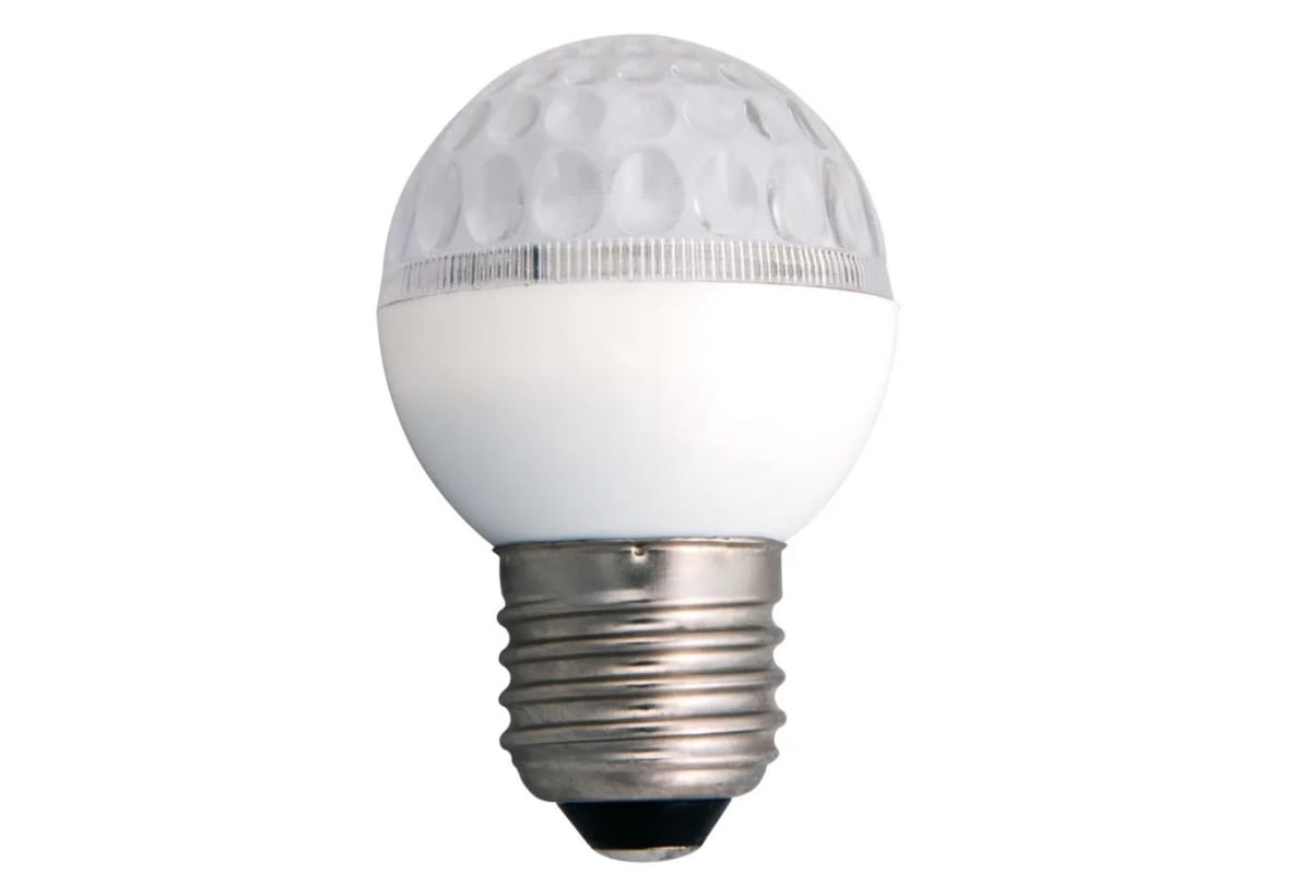 

Лампа светодиодная E27 шар/G, 1Вт / красный, NEON-NIGHT 9LED (405-212), 9LED