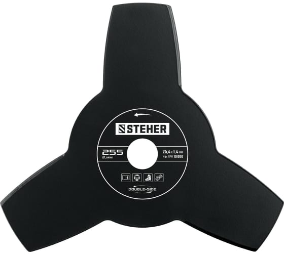

Нож для триммера STEHER TB-3, 255ммx25.4мм, металлический для SEH-38-1300; SEB-42-1700; BT-1300; BT-2500; BT-2500-S. (75130), TB-3