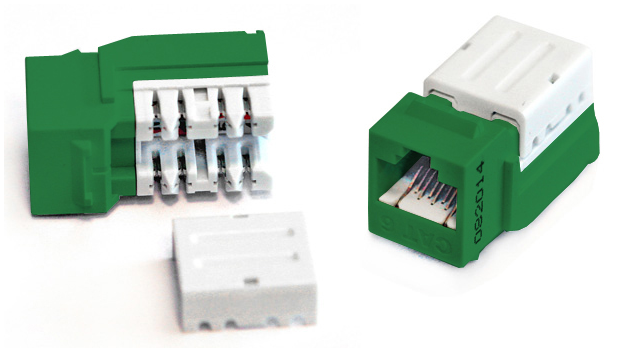 

Вставка Keystone Hyperline, RJ-45(8P8C) cat.6, 1шт., зеленый (KJNE-8P8C-C6-90-GN)