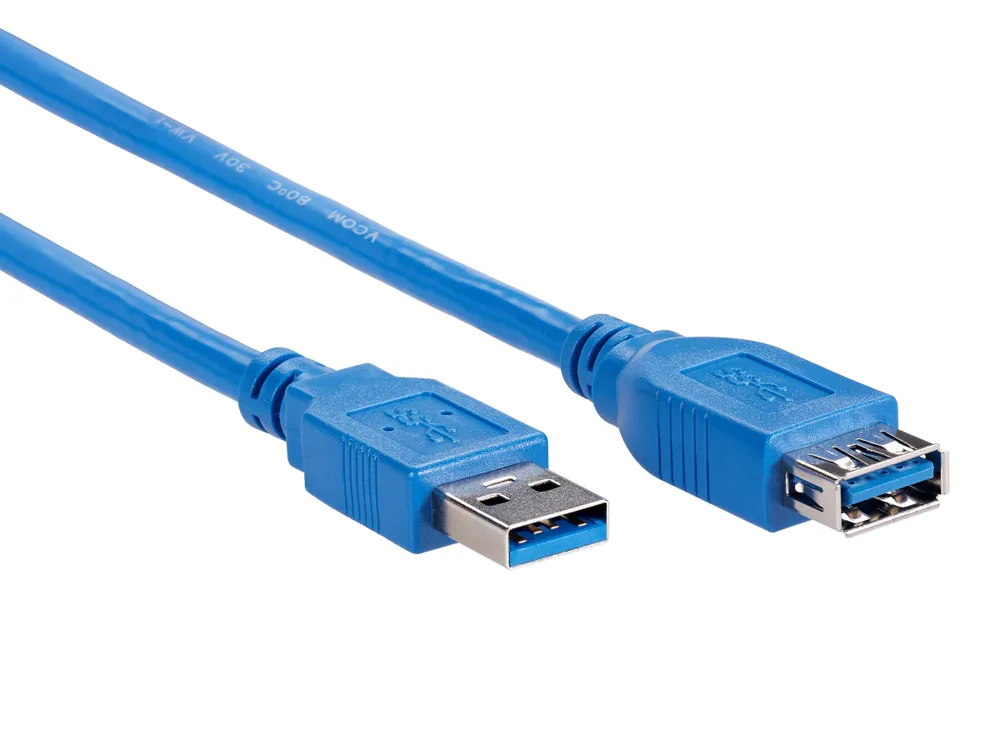 Кабель-удлинитель USB(Am)-USB(Af), 1 м, синий, VCOM
