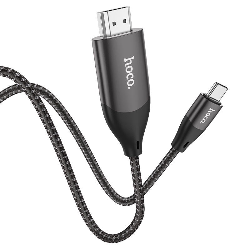 

Кабель HDMI(19M)-USB 2.0 Type-C(M) 4K, экранированный, 2 м, черный HOCO UA16 (6931474755025), UA16