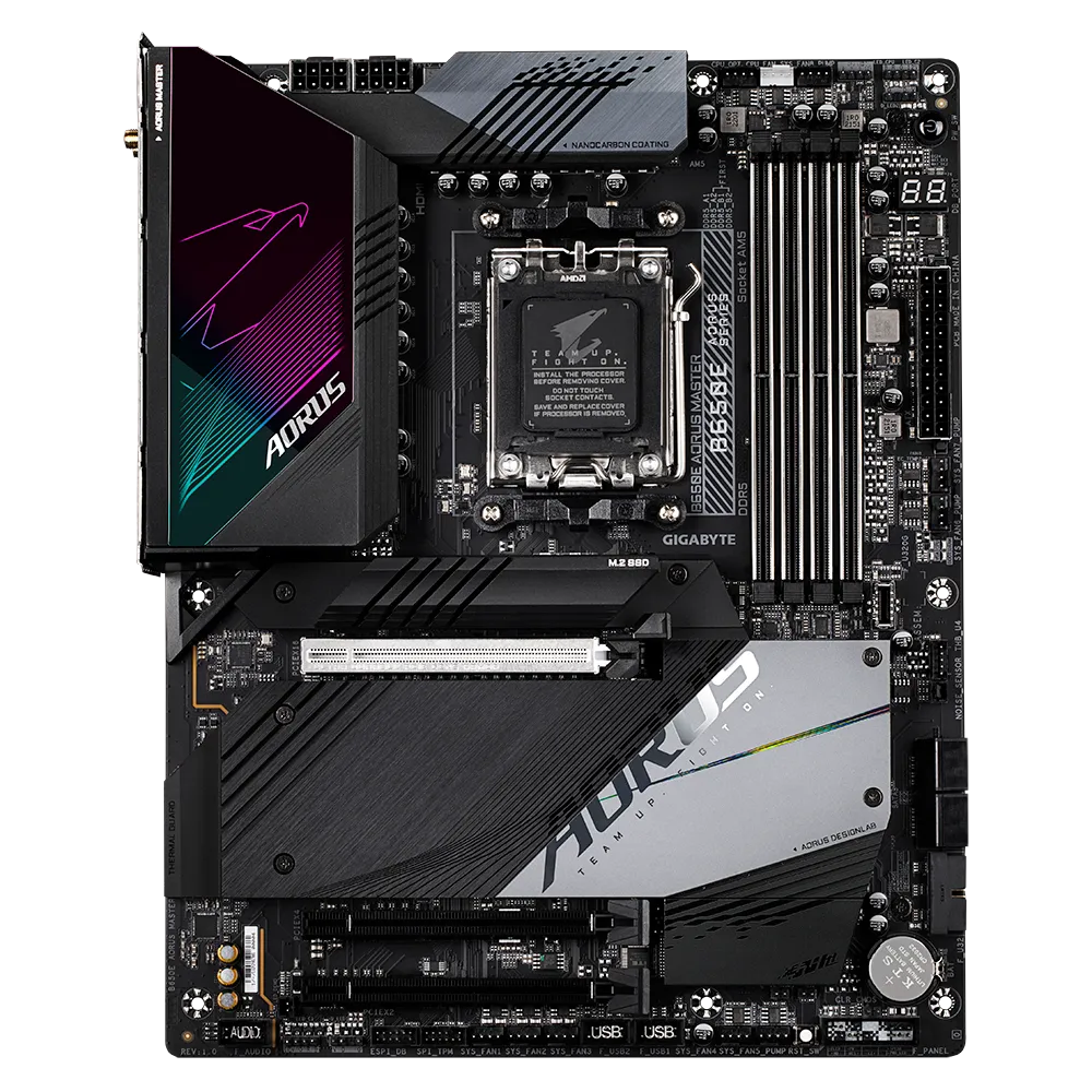 Материнская плата GIGABYTE B650E AORUS MASTER, AM5, AMD B650, ATX, 1156840  купить в Новокузнецке в интернет-магазине e2e4