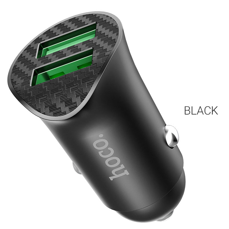 

Автомобильное зарядное устройство Hoco Z39 Farsighted, 2xUSB, 3А, 18 Вт, QC, кабель microUSB, черный (6931474735065), Z39 Farsighted