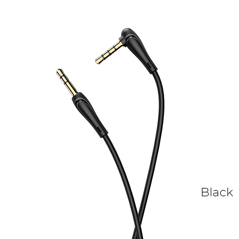 

Кабель Jack 3.5mm(M)-Jack 3.5mm(M) угловой, экранированный, 1 м, черный HOCO UPA15 (6931474713421), UPA15