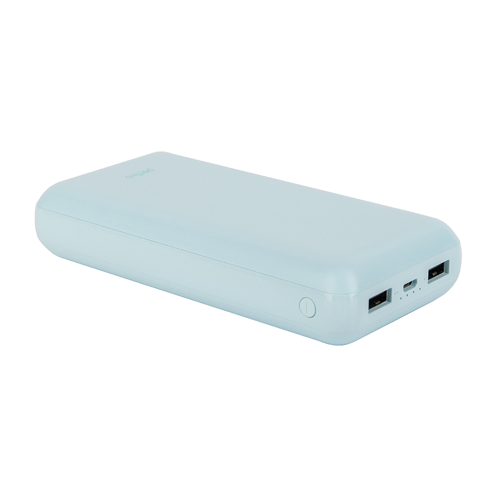 

Портативный аккумулятор (Powerbank) Perfeo COLOR VIBE, 20000mAh, 2xUSB, 2.1A, голубой (PF_D0170), COLOR VIBE
