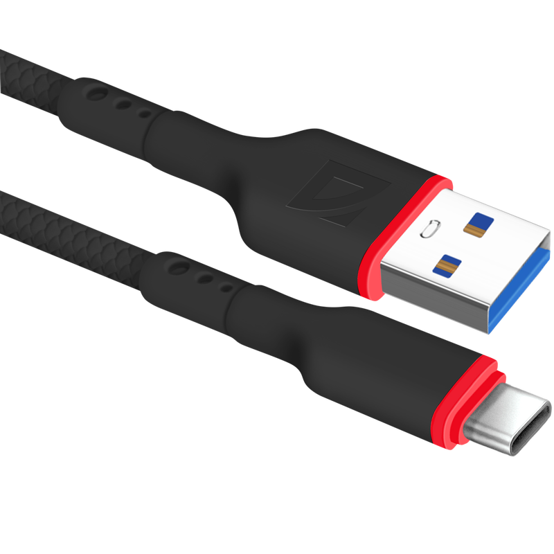 

Кабель USB-USB Type-C, 2.4A 1 м, черный Defender F156 (87110BLA), F156