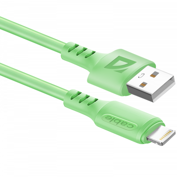 

Кабель USB-Lightning 8-pin, 2.4A 1 м, зеленый Defender F207 (87107GRN), F207