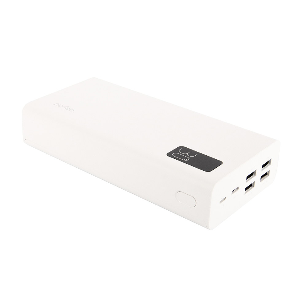

Портативный аккумулятор (Powerbank) Perfeo MOUNTAINS, 30000mAh, 4xUSB, 3A, Type-C, QC, PD, белый (PF_D0162), MOUNTAINS
