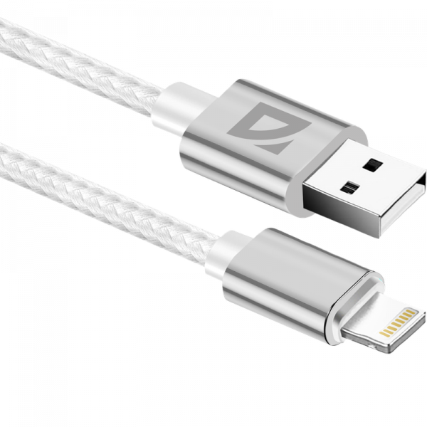 

Кабель USB-Lightning 8-pin, 1.5A 1 м, белый Defender F85 (87101WHI), F85