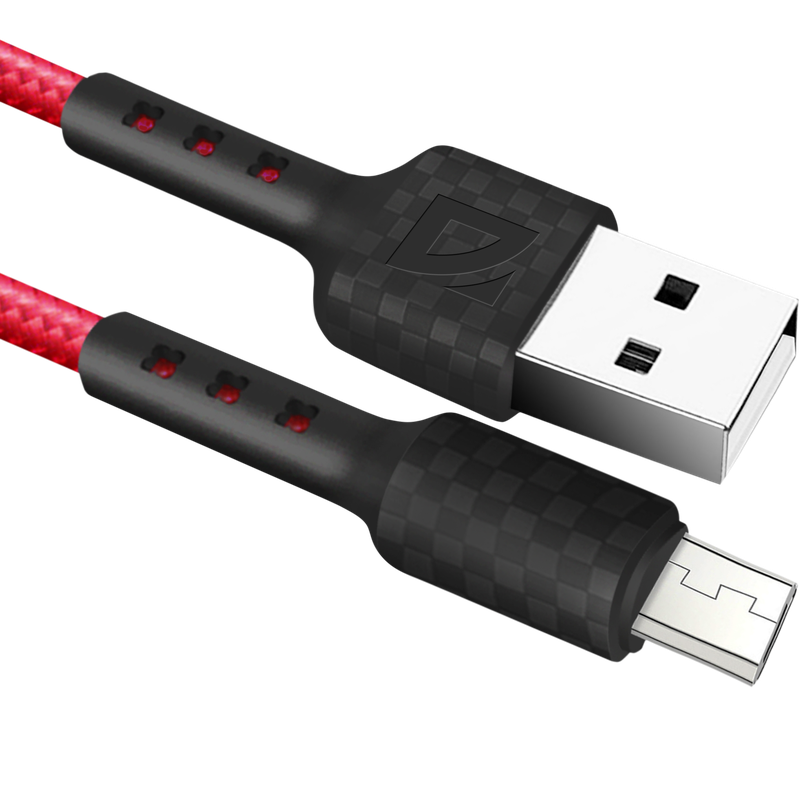 

Кабель USB(Am)-Micro USB(Bm), быстрая зарядка, 2.4А, 1 м, красный, Defender F181 (87115RED), F181