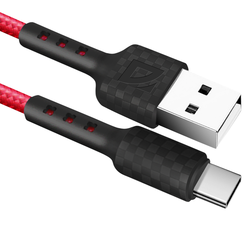 

Кабель USB-USB Type-C, 2.4A 1 м, красный Defender F181 (87113RED), F181