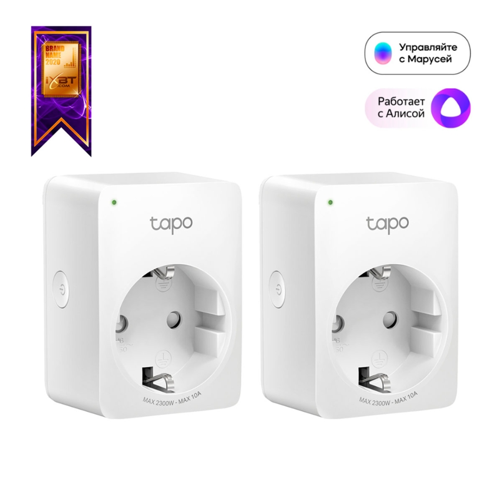 Умная розетка TP-Link P100, WiFi, белый