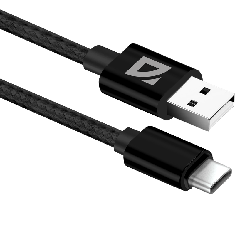 Кабель USB-USB Type-C, 1.5A 1 м, черный Defender F85 (87100BLA)