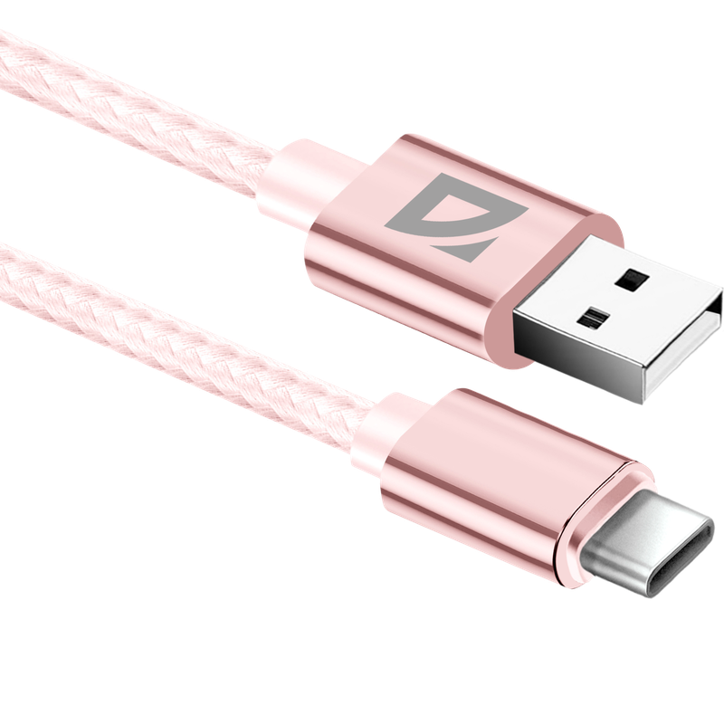 

Кабель USB-USB Type-C, 1.5A 1 м, розовый Defender F85 (87100PIN), F85