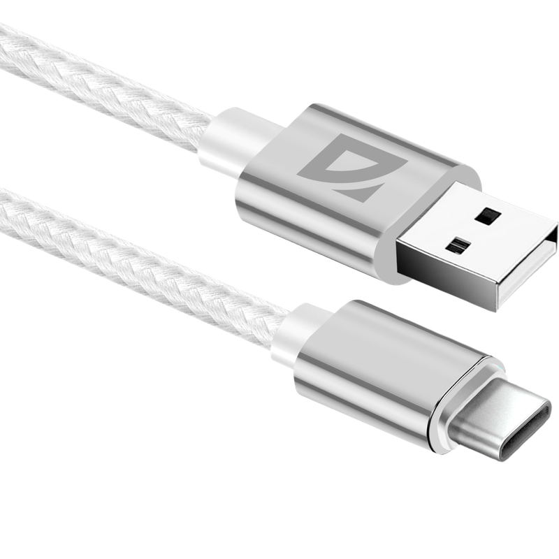 

Кабель USB-USB Type-C, 1.5A 1 м, белый Defender F85 (87100WHI), F85