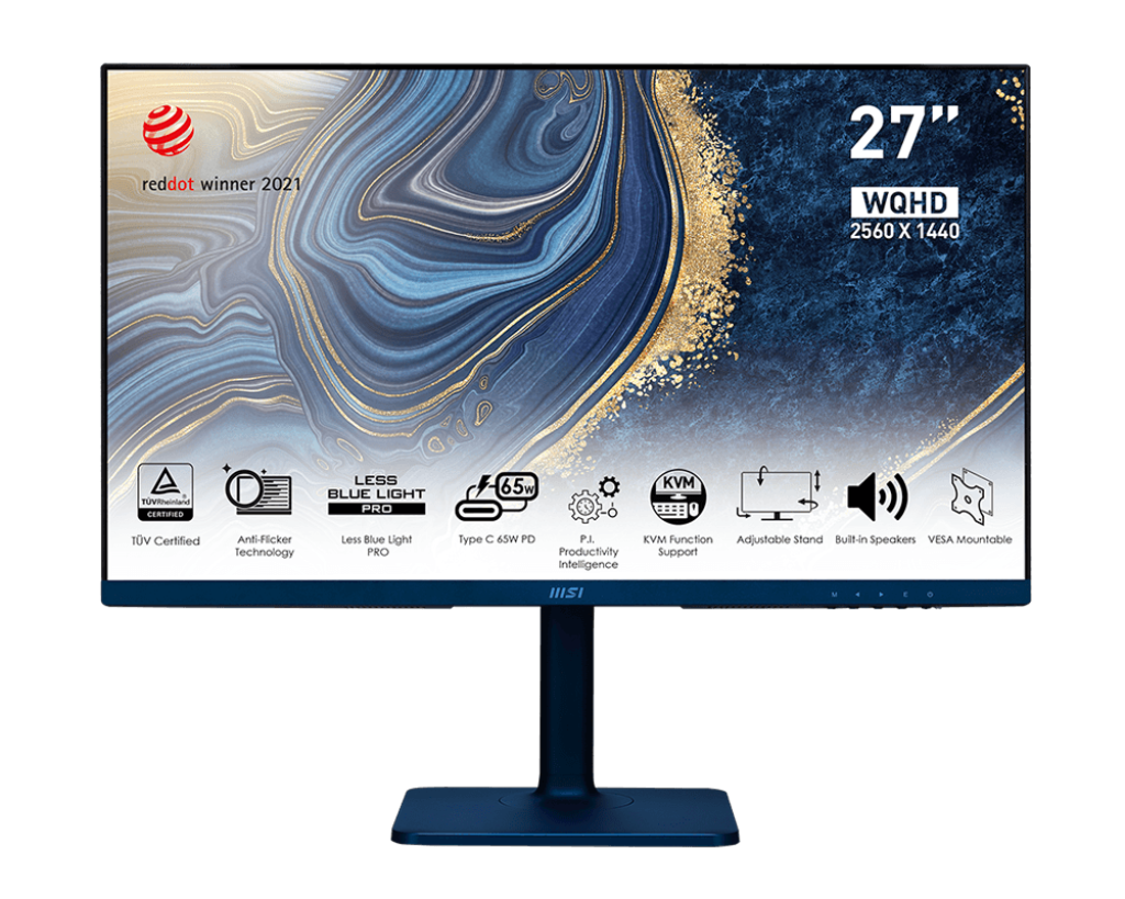 

Монитор 27" MSI MD272QP Ultramarine IPS, 2560x1440 (16:9), 300кд/м2, 4мс, 178°/178°, VGA, HDMI, USB-Hub, синий (9S6-3PB19H-069), MD272QP Ultramarine